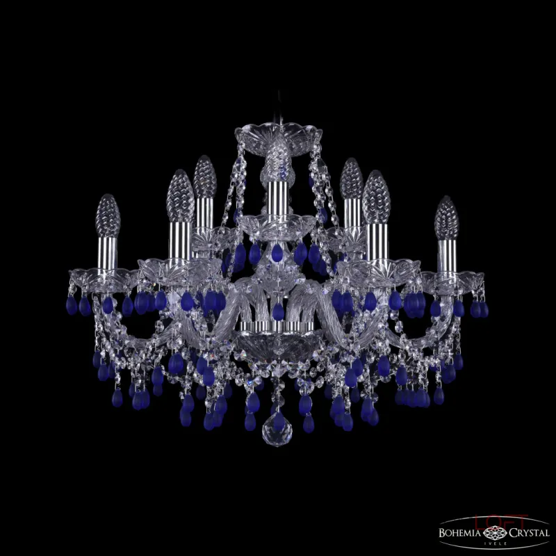 Подвесная люстра Bohemia Ivele Crystal 1410 1410/6+3/195 Ni V3001