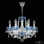 Подвесная люстра Bohemia Ivele Crystal 5402 5402/6/141 Ni Aquamarine/M-1G