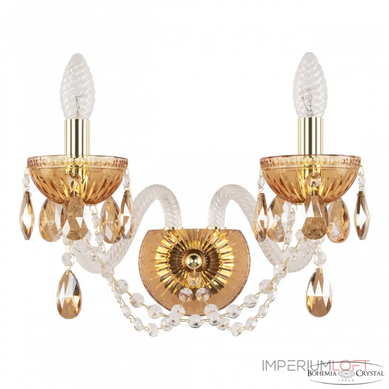 Бра Bohemia Ivele Crystal 5402 5402B/2/165 G Amber/M-1G K721 Бра Bohemia Ivele Crystal 5402 5402B/2/165 G Amber/M-1G K721