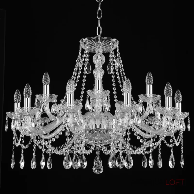 Подвесная люстра Bohemia Ivele Crystal 107 107/10+5/300 Ni