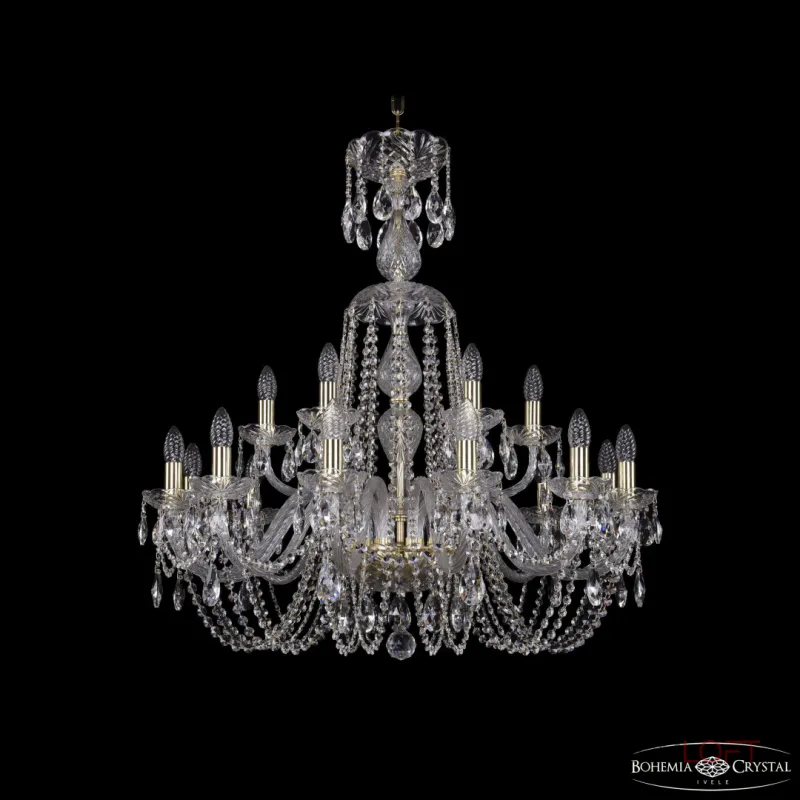 Подвесная люстра Bohemia Ivele Crystal 1402 1402/12+6/300/XL-90 G