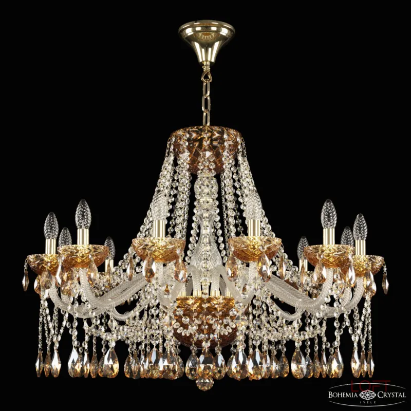 Подвесная люстра Bohemia Ivele Crystal 5413 5413/12/300 G Amber/M-1F K721 Подвесная люстра Bohemia Ivele Crystal 5413 5413/12/300 G Amber/M-1F K721