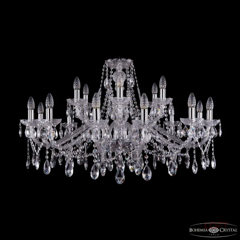 Подвесная люстра Bohemia Ivele Crystal 1413 1413/12+6/360 Ni Подвесная люстра Bohemia Ivele Crystal 1413 1413/12+6/360 Ni