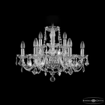 Подвесная люстра Bohemia Ivele Crystal 1402 1402/6+3/195 Ni Leafs Подвесная люстра Bohemia Ivele Crystal 1402 1402/6+3/195 Ni Leafs
