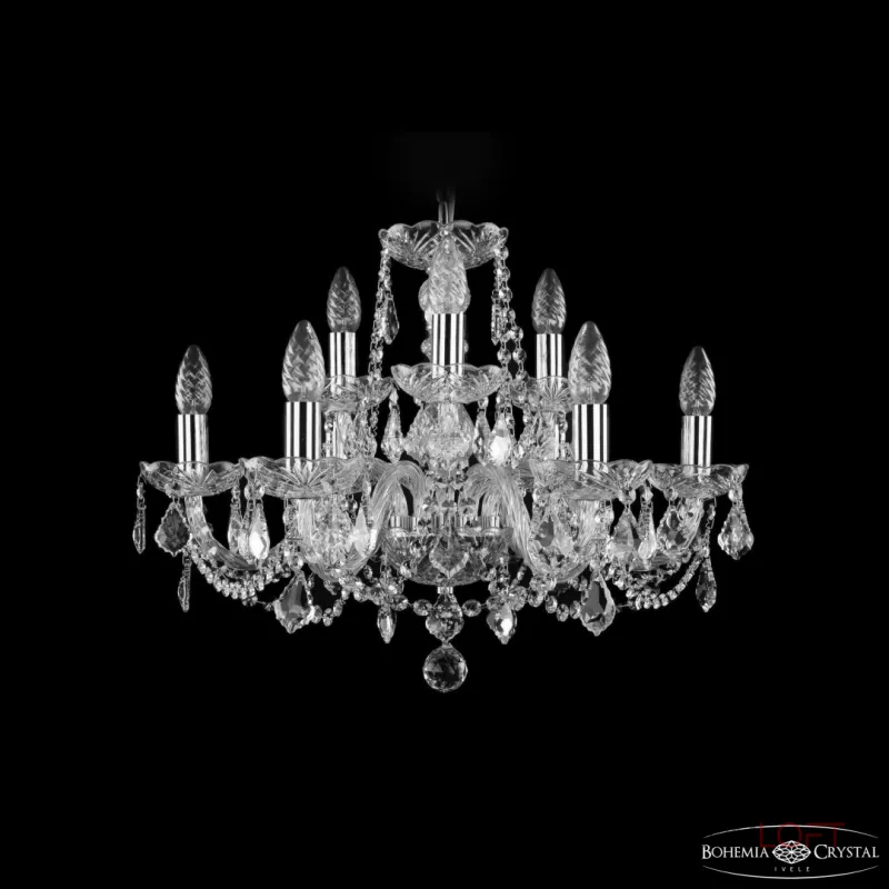 Подвесная люстра Bohemia Ivele Crystal 1402 1402/6+3/195 Ni Leafs Подвесная люстра Bohemia Ivele Crystal 1402 1402/6+3/195 Ni Leafs