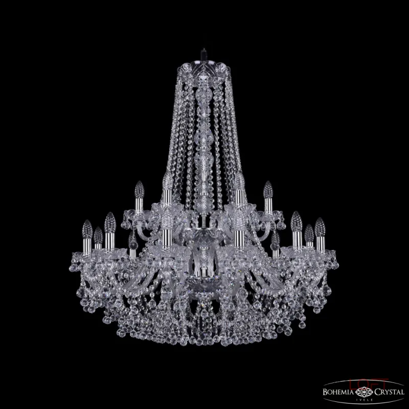 Подвесная люстра Bohemia Ivele Crystal 1409 1409/12+6/300/h-94/2d Ni