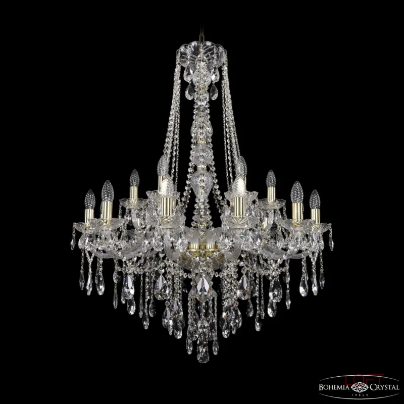 Подвесная люстра Bohemia Ivele Crystal 1415 1415/12+6/300/h-108 G