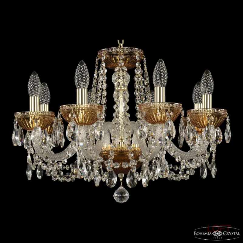Подвесная люстра Bohemia Ivele Crystal 5402 5402/8/195 G Amber/M-1G