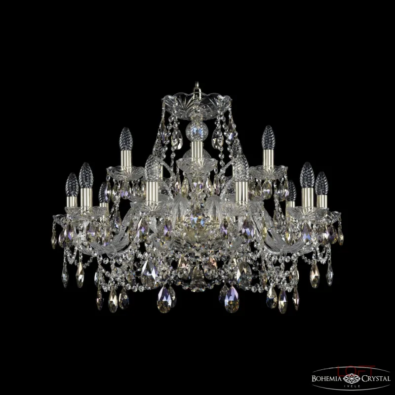 Подвесная люстра Bohemia Ivele Crystal 1411 1411/10+5/240 G K801 Подвесная люстра Bohemia Ivele Crystal 1411 1411/10+5/240 G K801
