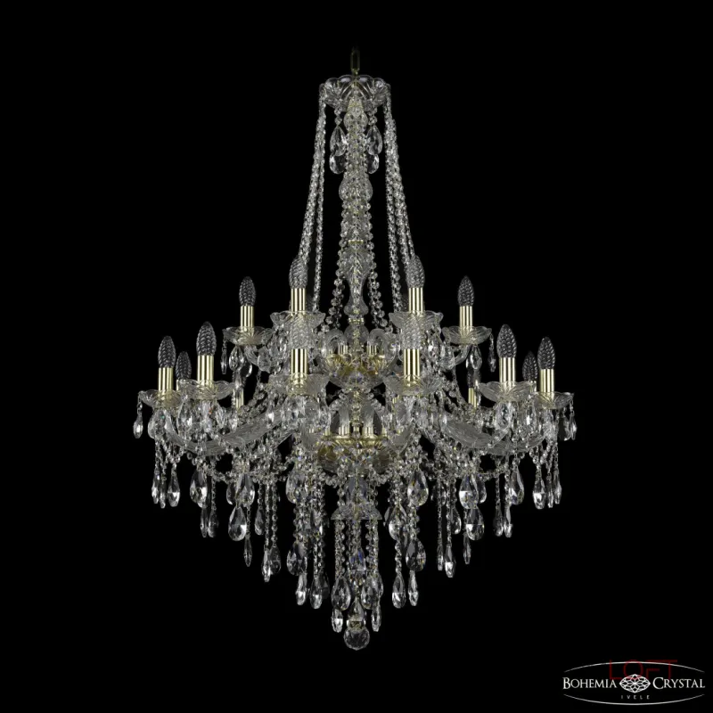 Подвесная люстра Bohemia Ivele Crystal 1415 1415/12+6/300/h-112/2d G