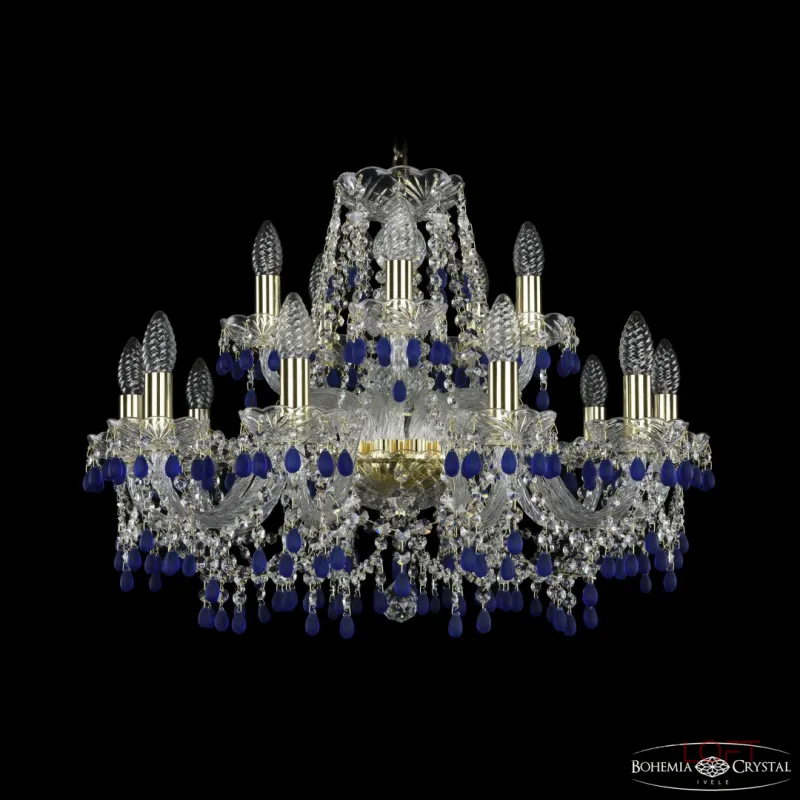 Подвесная люстра Bohemia Ivele Crystal 1410 1410/10+5/240 G V3001 Подвесная люстра Bohemia Ivele Crystal 1410 1410/10+5/240 G V3001