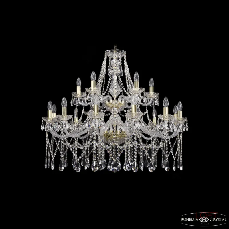Подвесная люстра Bohemia Ivele Crystal 1413 1413/12+6/360/2d G