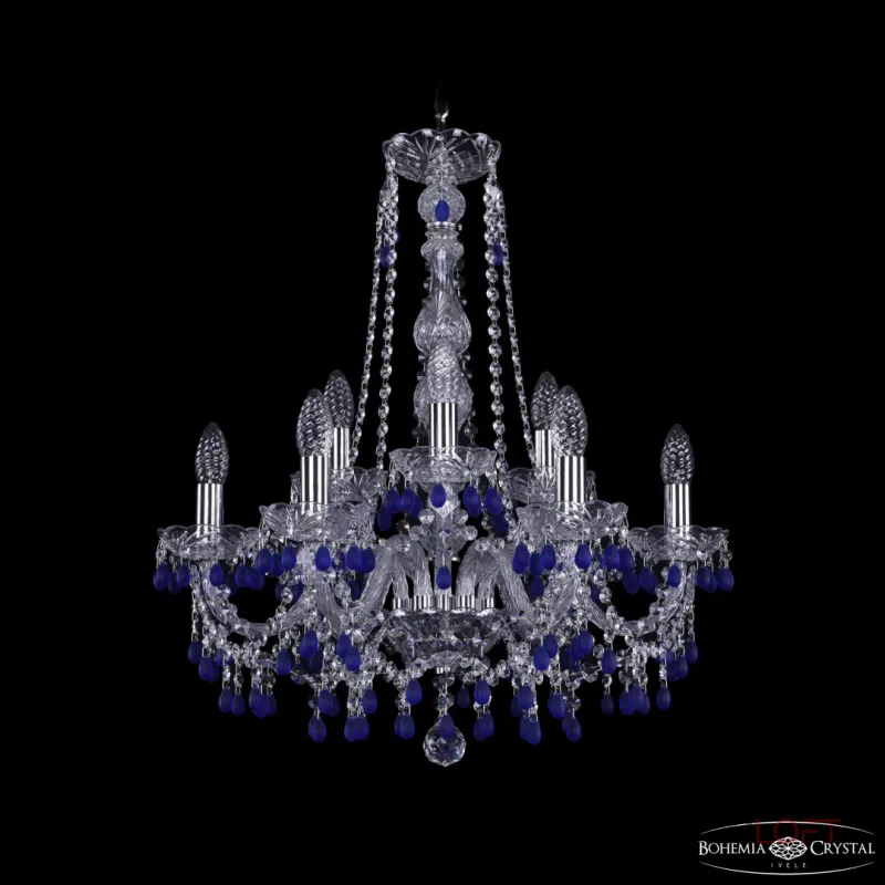 Подвесная люстра Bohemia Ivele Crystal 1410 1410/6+3/195/h-63 Ni V3001