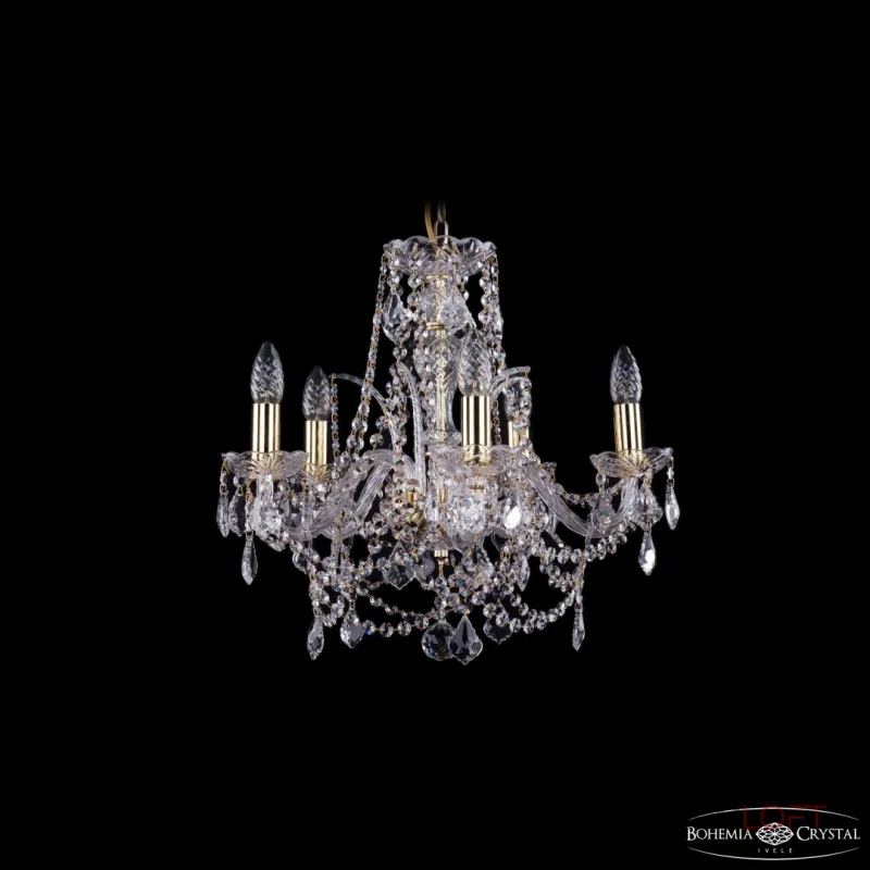 Подвесная люстра Bohemia Ivele Crystal 1411 1411/5/160 G Leafs