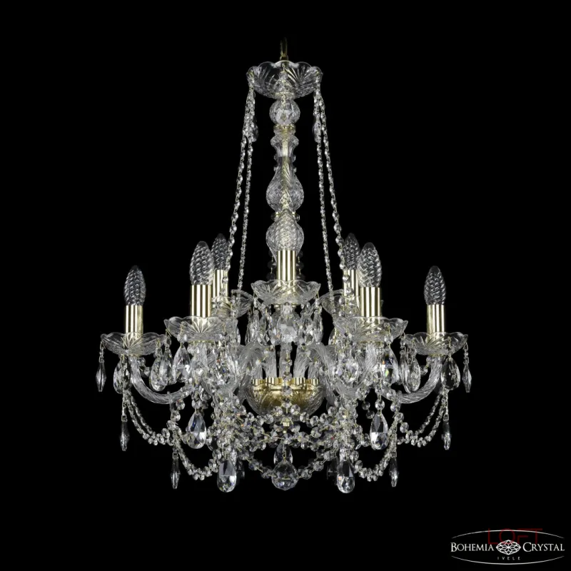 Подвесная люстра Bohemia Ivele Crystal 1411 1411/6+3/195/h-66 G Подвесная люстра Bohemia Ivele Crystal 1411 1411/6+3/195/h-66 G