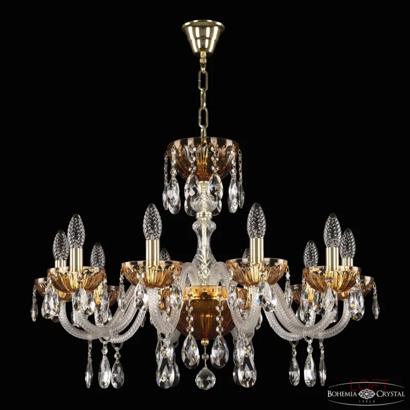 Подвесная люстра Bohemia Ivele Crystal 5417 5417/10/240 G Amber/M-1H