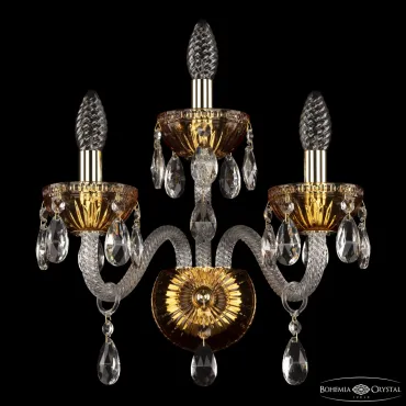 Бра Bohemia Ivele Crystal 5417 5417B/2+1/165 G Amber/M-1G