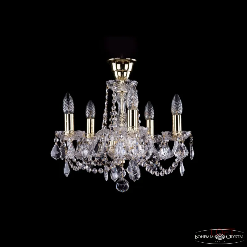 Подвесная люстра Bohemia Ivele Crystal 1402 1402/5/141 G Leafs tube