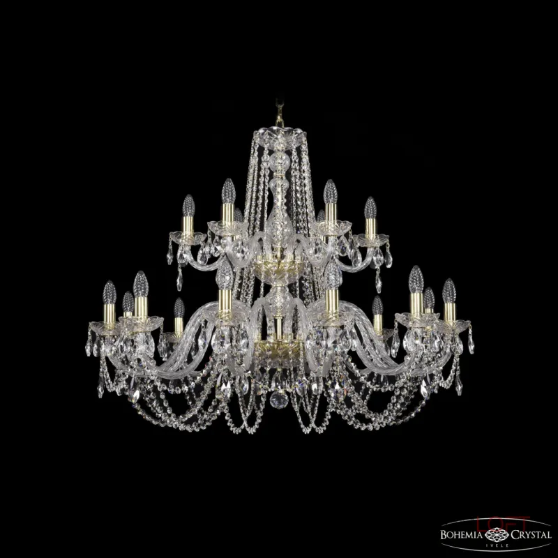 Подвесная люстра Bohemia Ivele Crystal 1402 1402/12+6/360/2d G