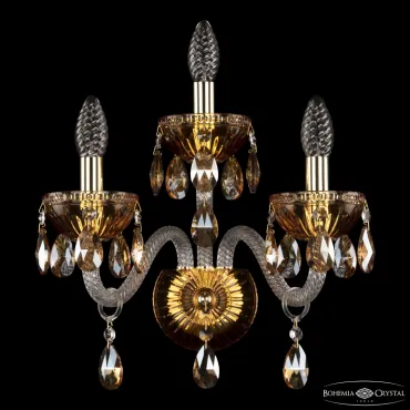 Бра Bohemia Ivele Crystal 5417 5417B/2+1/165 G Amber/M-1G K721