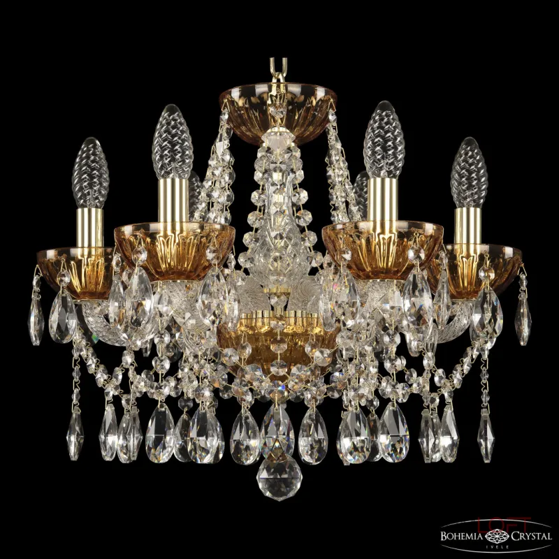 Подвесная люстра Bohemia Ivele Crystal 5413 5413/6/141 G Amber/M-1H Подвесная люстра Bohemia Ivele Crystal 5413 5413/6/141 G Amber/M-1H