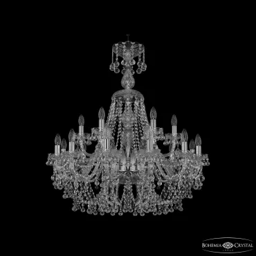 Подвесная люстра Bohemia Ivele Crystal 1409 1409/12+6/300/XL-95 Ni Подвесная люстра Bohemia Ivele Crystal 1409 1409/12+6/300/XL-95 Ni