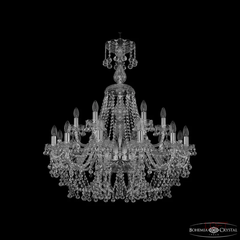 Подвесная люстра Bohemia Ivele Crystal 1409 1409/12+6/300/XL-95 Ni Подвесная люстра Bohemia Ivele Crystal 1409 1409/12+6/300/XL-95 Ni