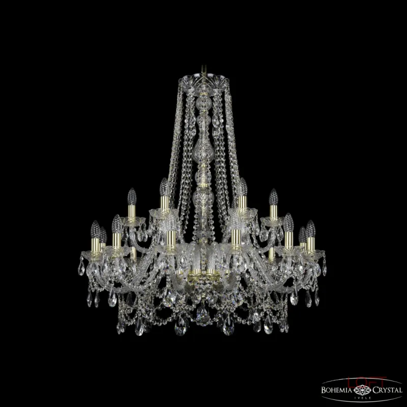 Подвесная люстра Bohemia Ivele Crystal 1411 1411/12+6/300/h-94 G Подвесная люстра Bohemia Ivele Crystal 1411 1411/12+6/300/h-94 G