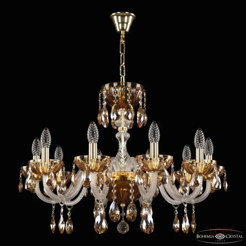Подвесная люстра Bohemia Ivele Crystal 5417 5417/10/240 G Amber/M-1H K721