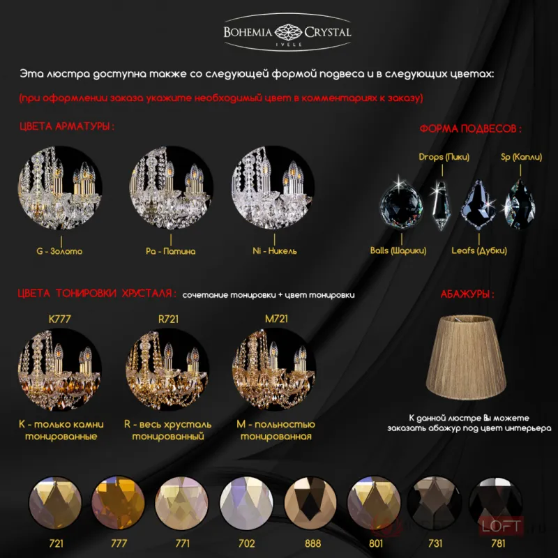 Люстра Bohemia Ivele Crystal 1415 1415/16+8+4/400/XL-185/2d Ni от ImperiumLoft
