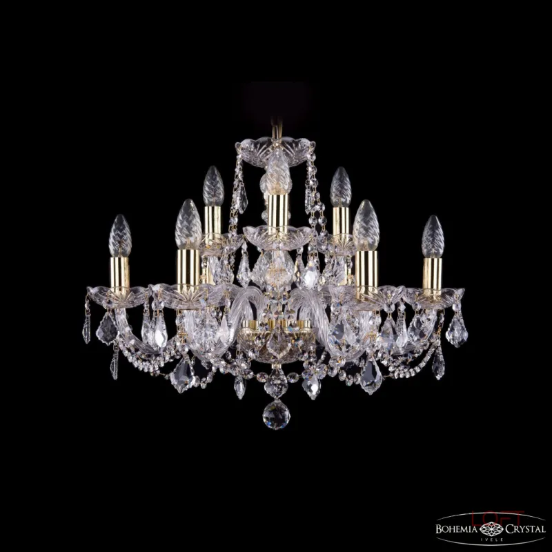 Подвесная люстра Bohemia Ivele Crystal 1402 1402/6+3/195 G Leafs