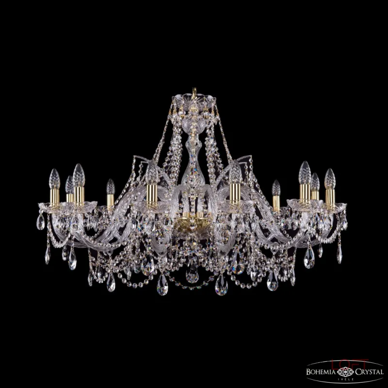 Подвесная люстра Bohemia Ivele Crystal 1411 1411/12/360 G