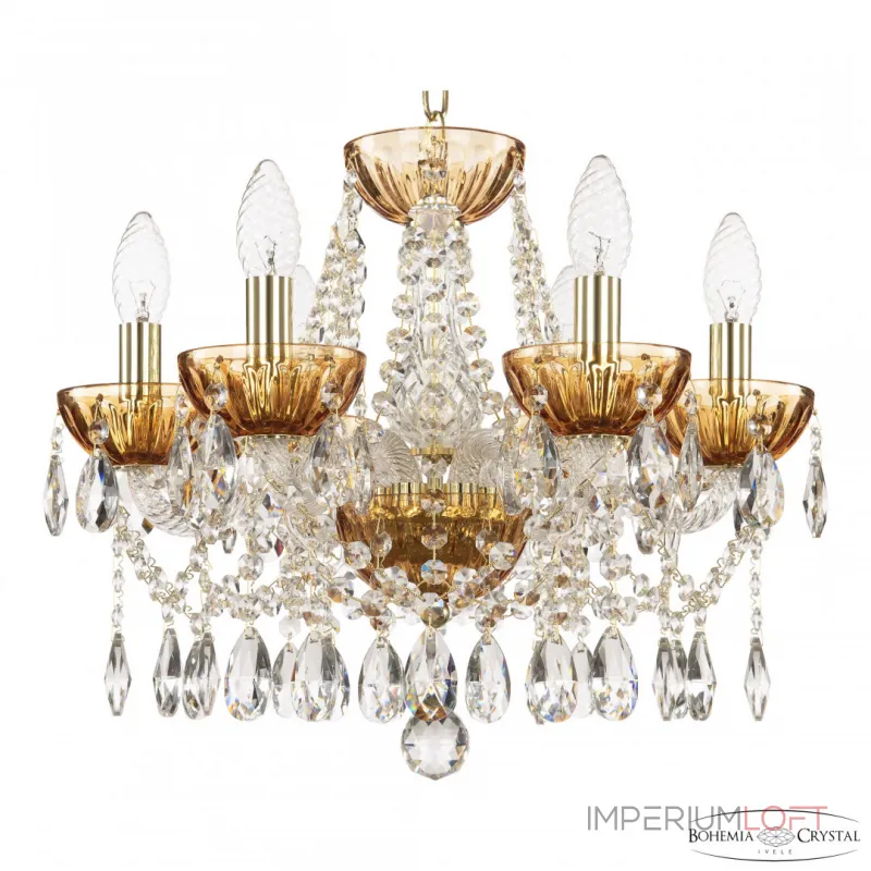 Подвесная люстра Bohemia Ivele Crystal 5413 5413/6/141 G Amber/M-1H Подвесная люстра Bohemia Ivele Crystal 5413 5413/6/141 G Amber/M-1H