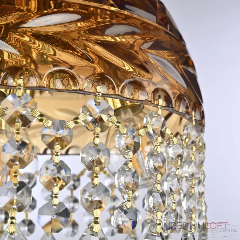Подвесной светильник Bohemia Ivele Crystal 5478 5478/22 G Amber/M-1F Leafs