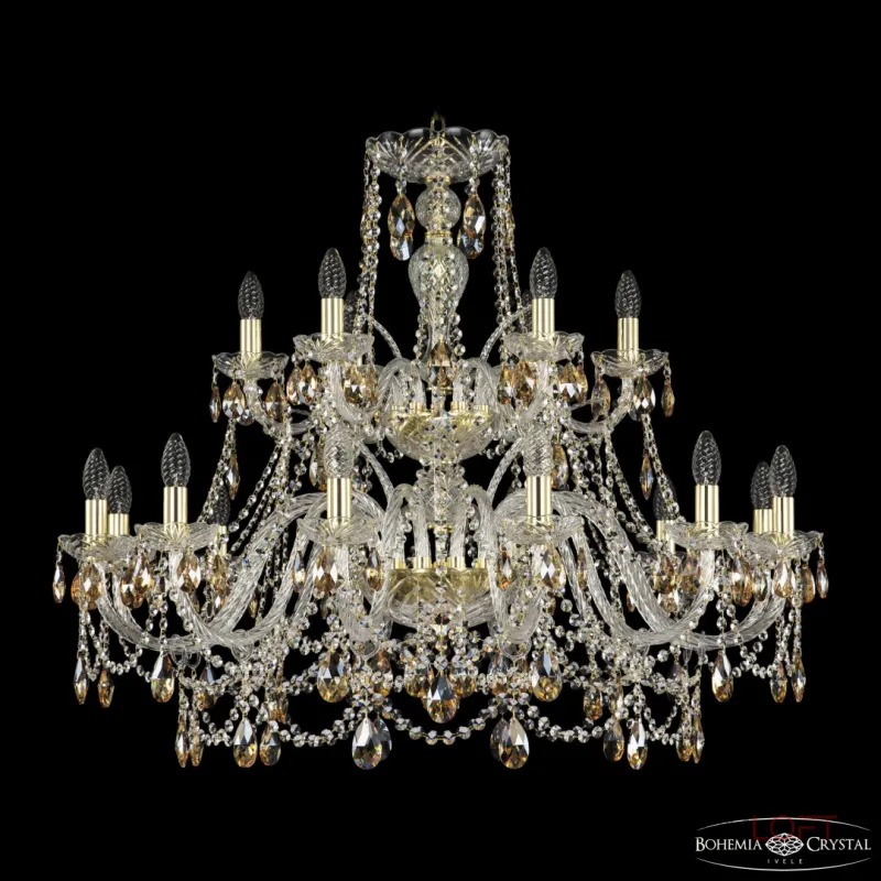 Подвесная люстра Bohemia Ivele Crystal 1411 1411/12+6/360/2d G K721