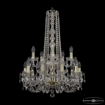 Подвесная люстра Bohemia Ivele Crystal 1402 1402/10+5/195/h-80/2d G