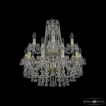 Подвесная люстра Bohemia Ivele Crystal 1409 1409/10+5/195/2d G