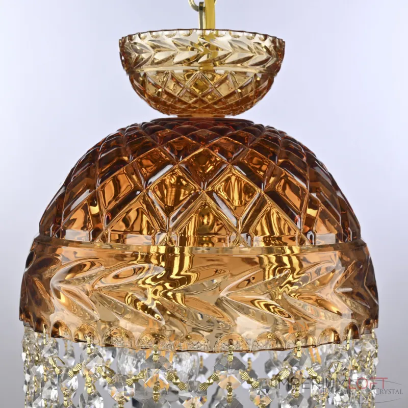 Подвесной светильник Bohemia Ivele Crystal 5478 5478/22 G Amber/M-1F Leafs