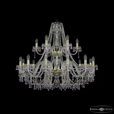 Подвесная люстра Bohemia Ivele Crystal 1410 1410/12+6/360/2d G V7010