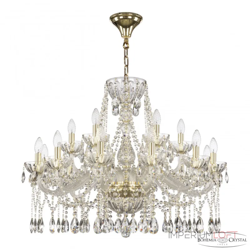 Подвесная люстра Bohemia Ivele Crystal 5413 5413/12+6/300 G Clear/M-1H
