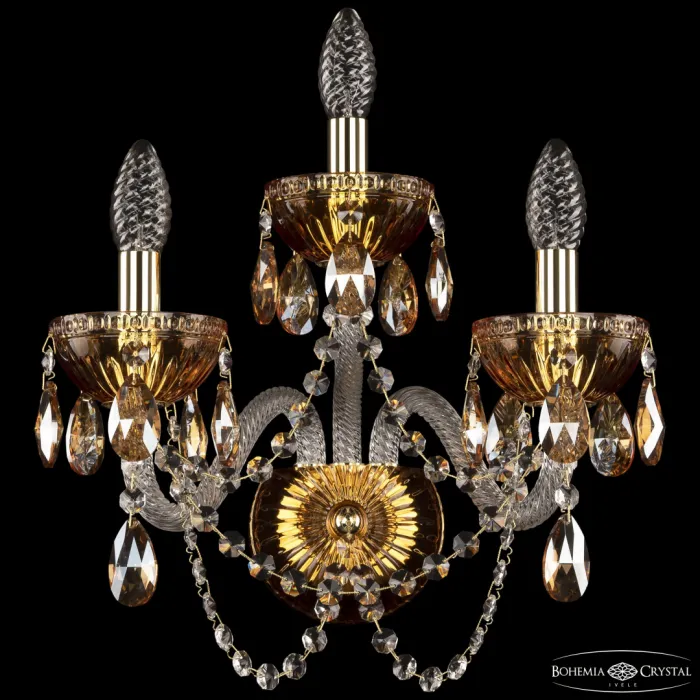 Бра Bohemia Ivele Crystal 5402 5402B/2+1/165 G Amber/M-1G K721 от ImperiumLoft