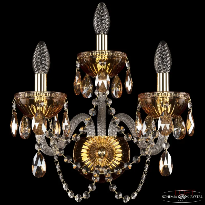 Бра Bohemia Ivele Crystal 5402 5402B/2+1/165 G Amber/M-1G K721 Бра Bohemia Ivele Crystal 5402 5402B/2+1/165 G Amber/M-1G K721