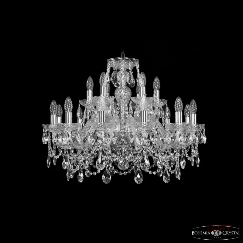 Подвесная люстра Bohemia Ivele Crystal 1411 1411/12+6/240 Ni
