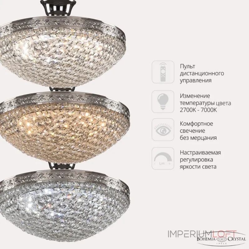 Потолочная люстра Bohemia Ivele Crystal 1932 19321/35IV/LED-DIM Ni