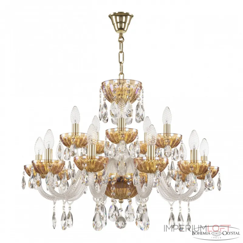 Подвесная люстра Bohemia Ivele Crystal 5417 5417/10+5/240 G Shampan/M-1H