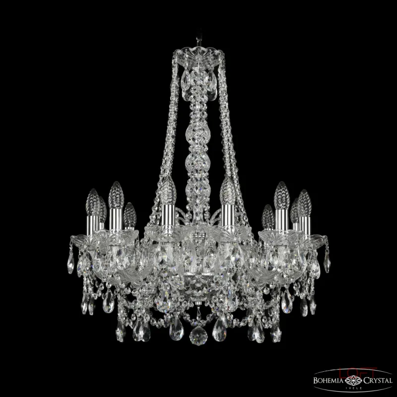 Подвесная люстра Bohemia Ivele Crystal 1411 1411/12/195/h-70 Ni Подвесная люстра Bohemia Ivele Crystal 1411 1411/12/195/h-70 Ni