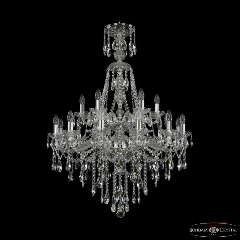Подвесная люстра Bohemia Ivele Crystal 1415 1415/12+6/300/XL-114/2d Ni