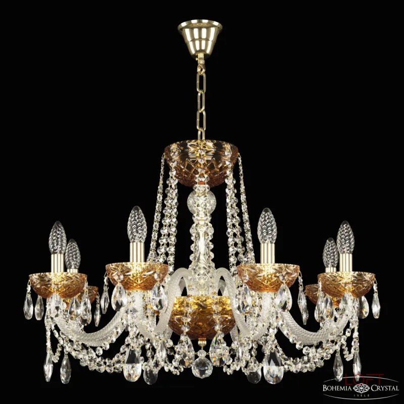 Подвесная люстра Bohemia Ivele Crystal 5402 5402/8/240 G Amber/M-1F Подвесная люстра Bohemia Ivele Crystal 5402 5402/8/240 G Amber/M-1F