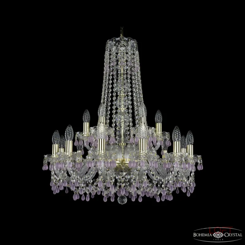 Подвесная люстра Bohemia Ivele Crystal 1410 1410/12+6/240/h-74 G V7010