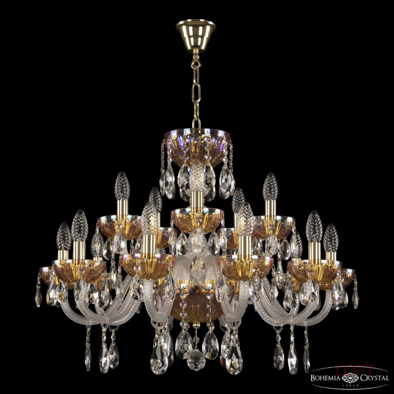 Подвесная люстра Bohemia Ivele Crystal 5417 5417/10+5/240 G Shampan/M-1H